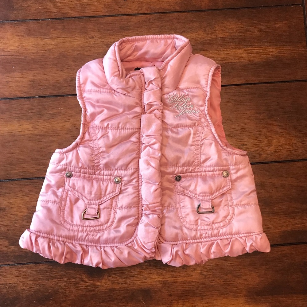 Girls 12 Month Pink Calvin Klein Puffy Vest